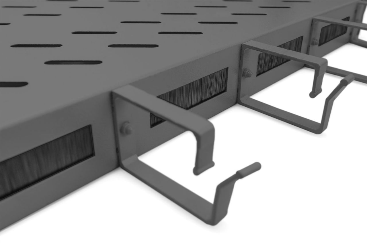 Digitus 1U fixed shelf for 1000mm depth cabinets incl. cable management Black