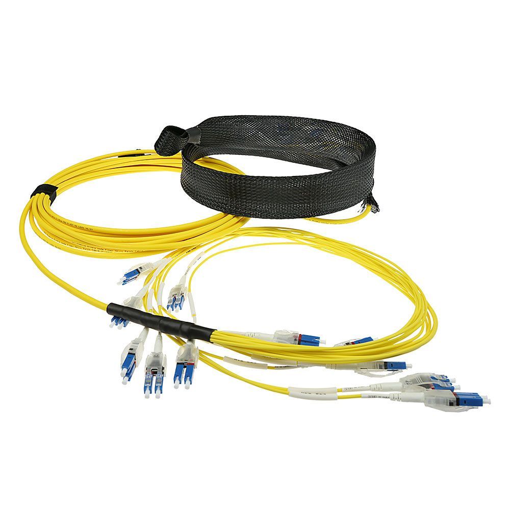 ACT Singlemode 9/125 OS2 Preterm fiber cable 24F LC Polarity Twist 100m Yellow