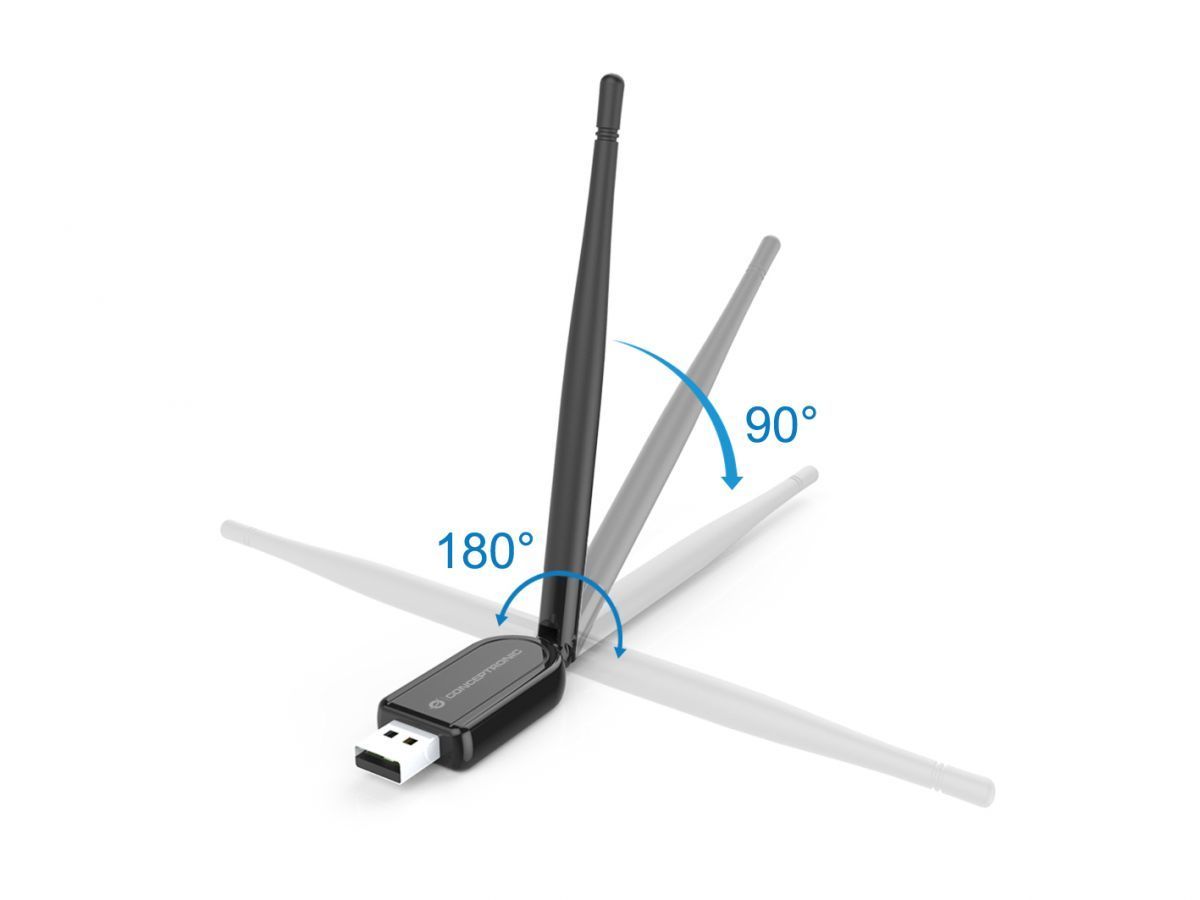 Conceptronic ABBY07B Long Range Bluetooth 5.1 USB Adapter with External Antenna Black