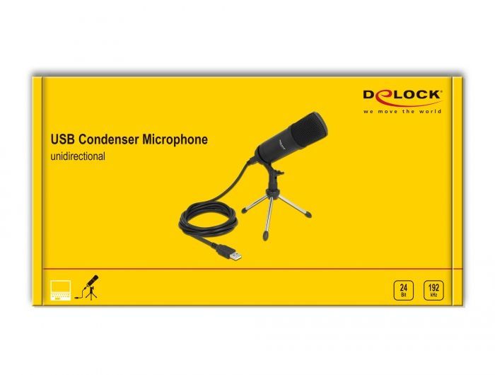 DeLock Professional USB Condenser Microphone Black