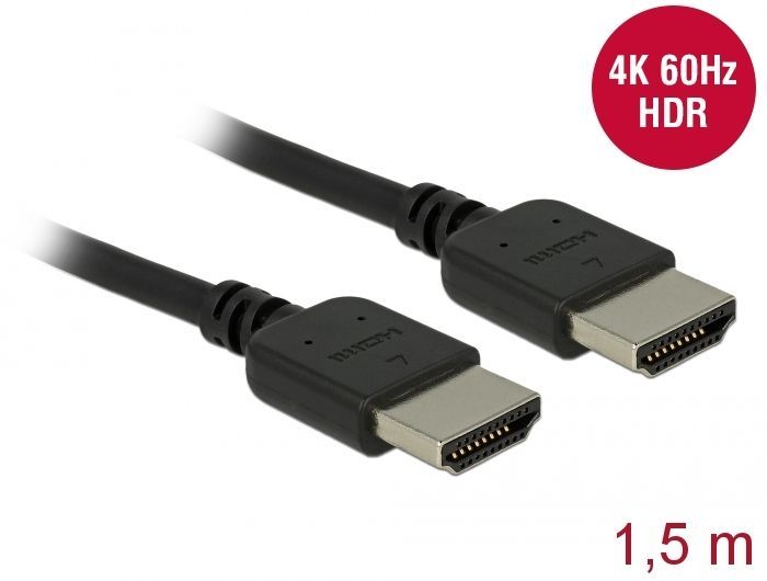 DeLock Premium HDMI Cable 4K 60 Hz 1,5m