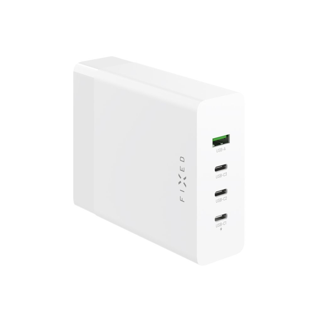 FIXED hálózati töltő állomás, 3xUSB-C/1xUSB, GaN technológia, PD 3.0 támogatás, 200W, fehér, FIXCG200-3C1A-WH