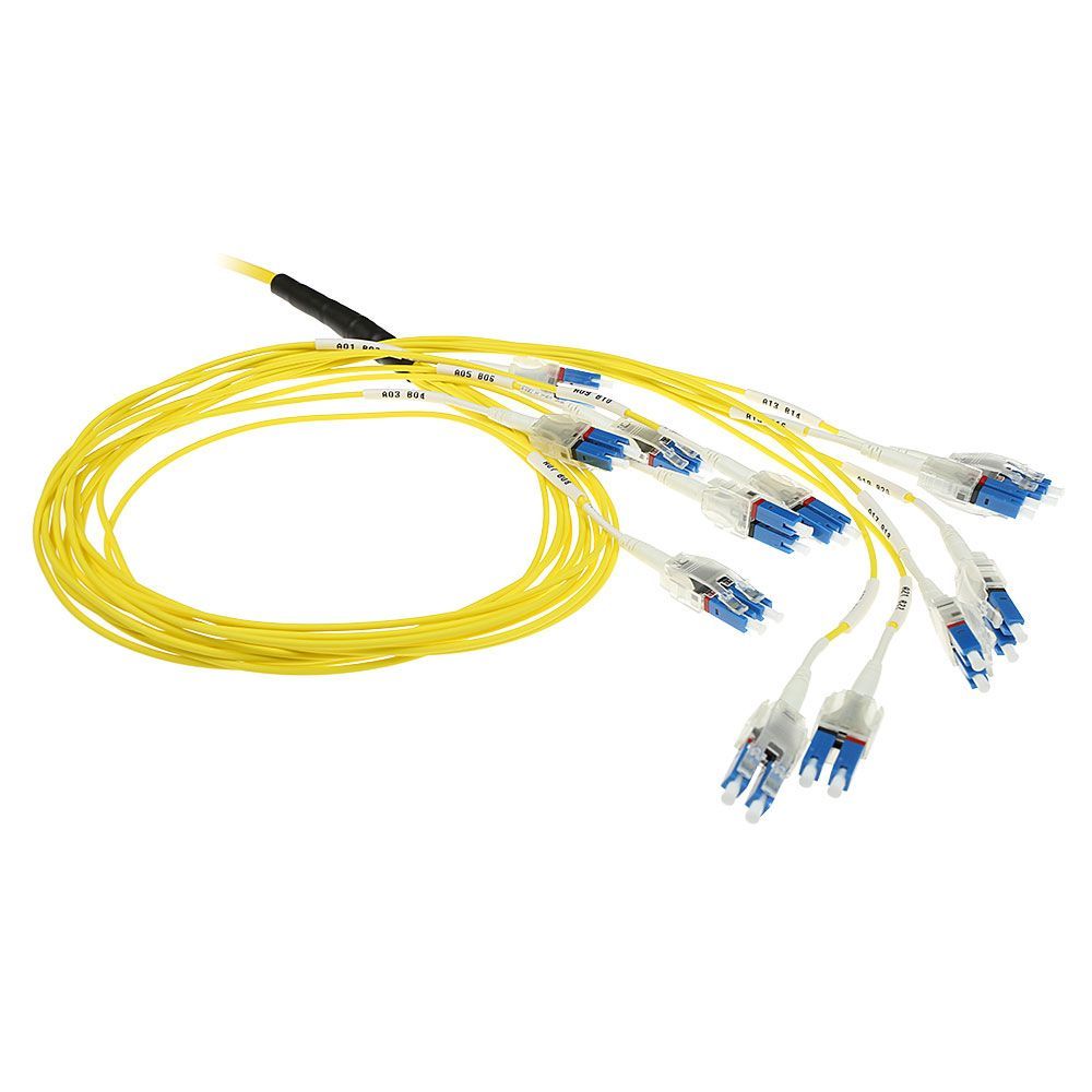 ACT Singlemode 9/125 OS2 Preterm fiber cable 24F LC Polarity Twist 3m Yellow