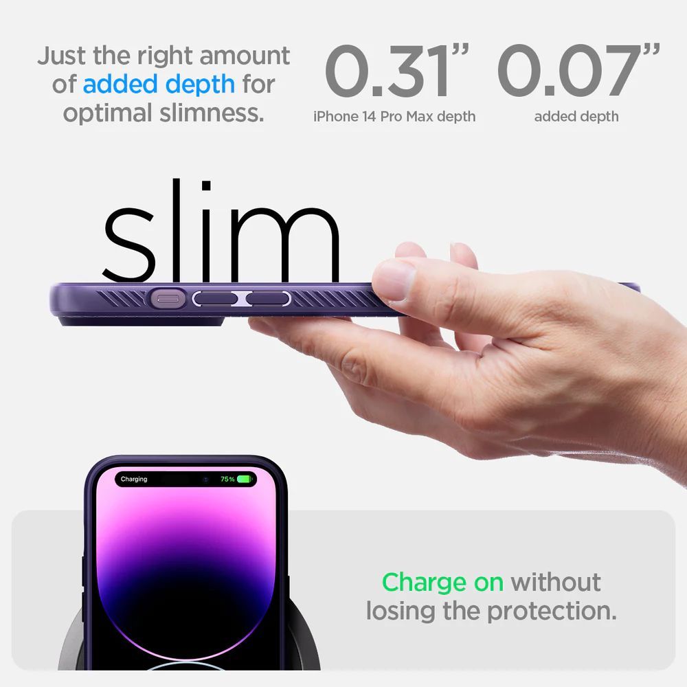 Spigen iPhone 14 Pro Max Case Liquid Air Purple