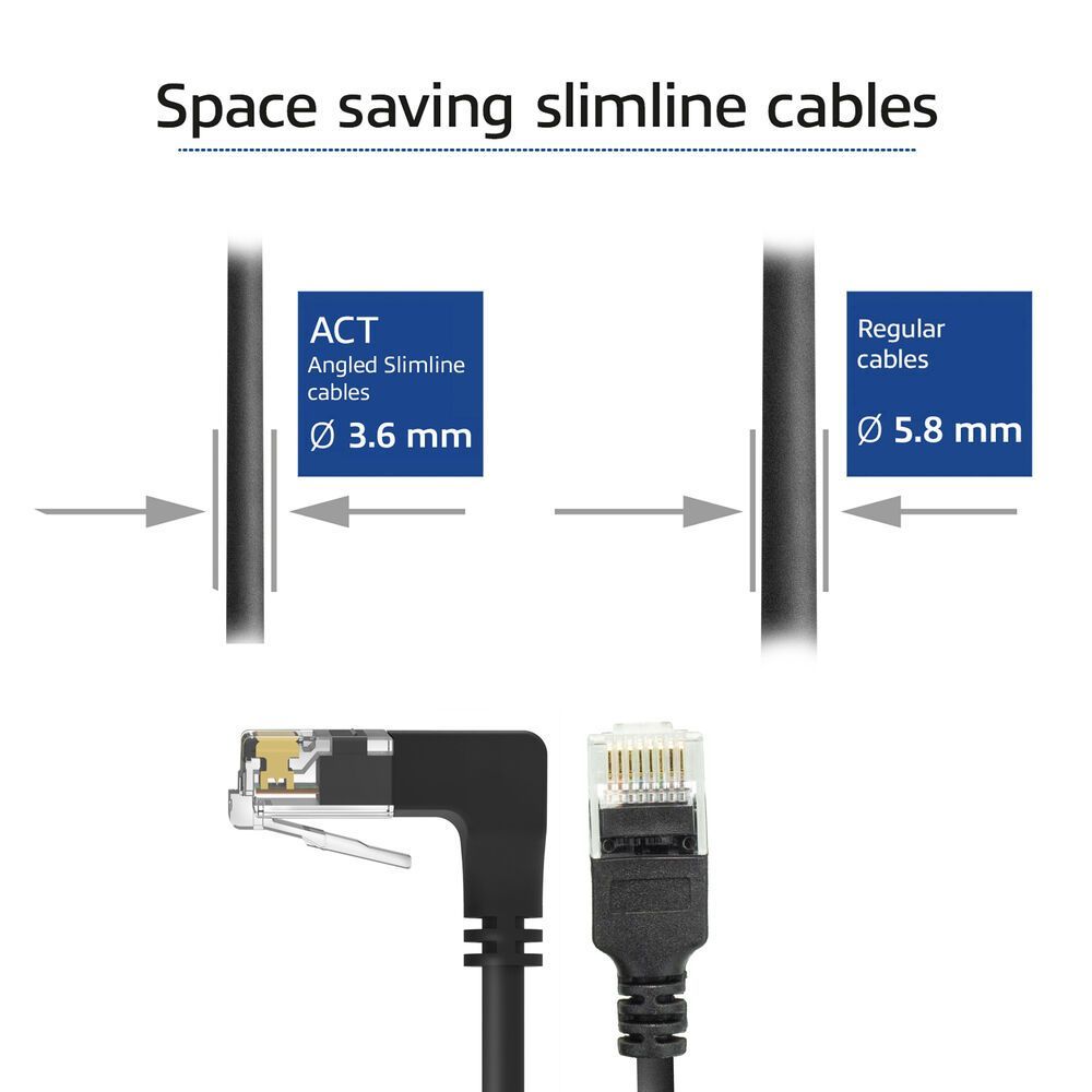 ACT CAT6A U-UTP Patch Cable 2m Black