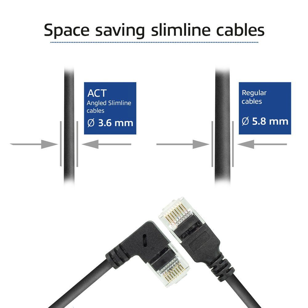 ACT CAT6A U-UTP Patch Cable 0,5m Black