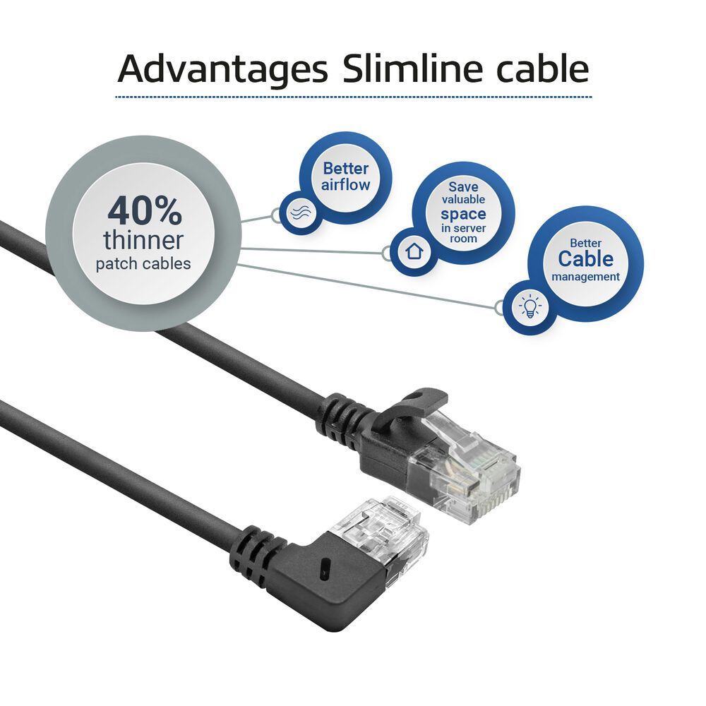 ACT CAT6A U-UTP Patch Cable 0,5m Black