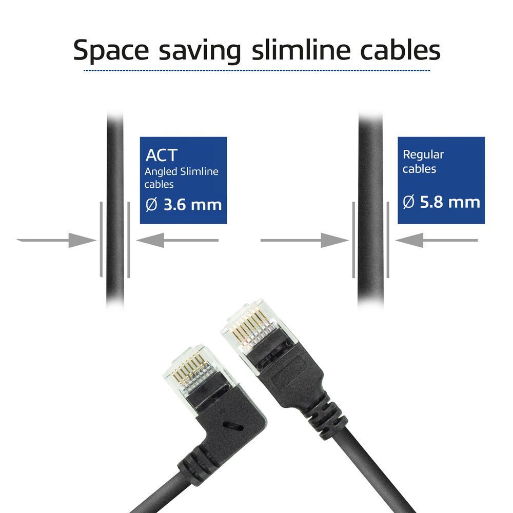 ACT CAT6A U-UTP Patch Cable 0,5m Black