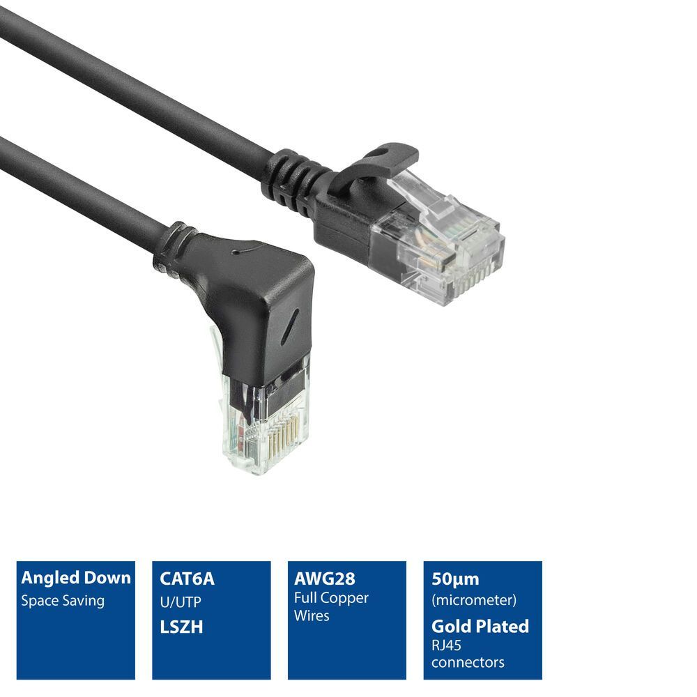 ACT CAT6A U-UTP Patch Cable 0,25m Black