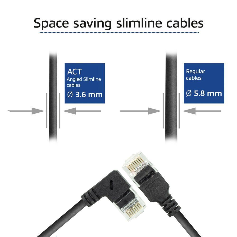 ACT CAT6A U-UTP Patch Cable 0,25m Black