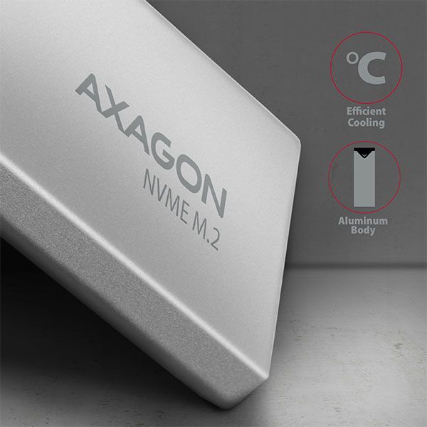 AXAGON EEM2-UG2 USB-C 3.2 Gen 2 NVMe M.2 box Grey