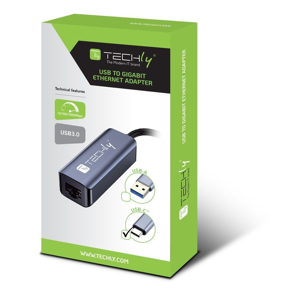 TECHLY USB-C 3.0 to RJ45 Gigabit Converter Adapter