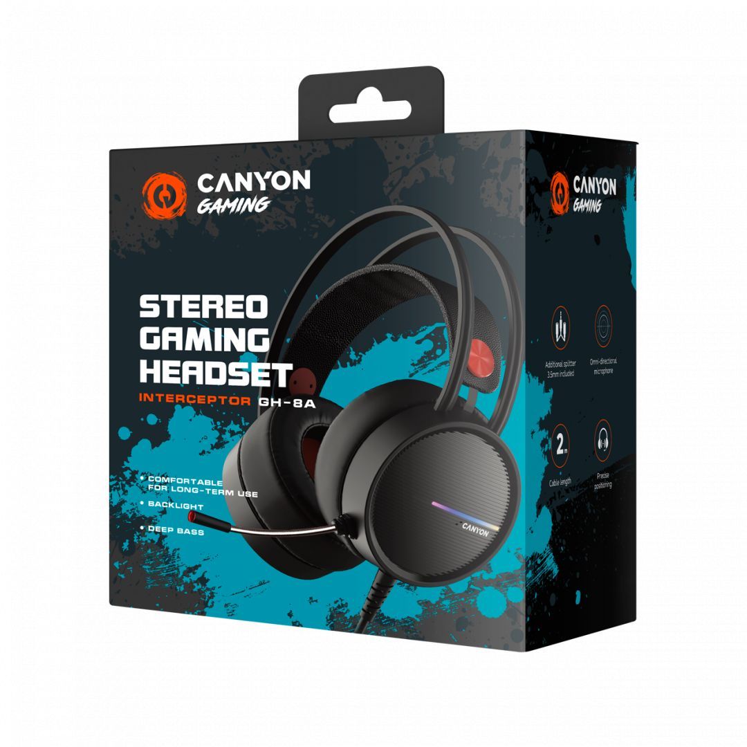 Canyon CND-SGHS8A Interceptor Gaming headset Black/Orange