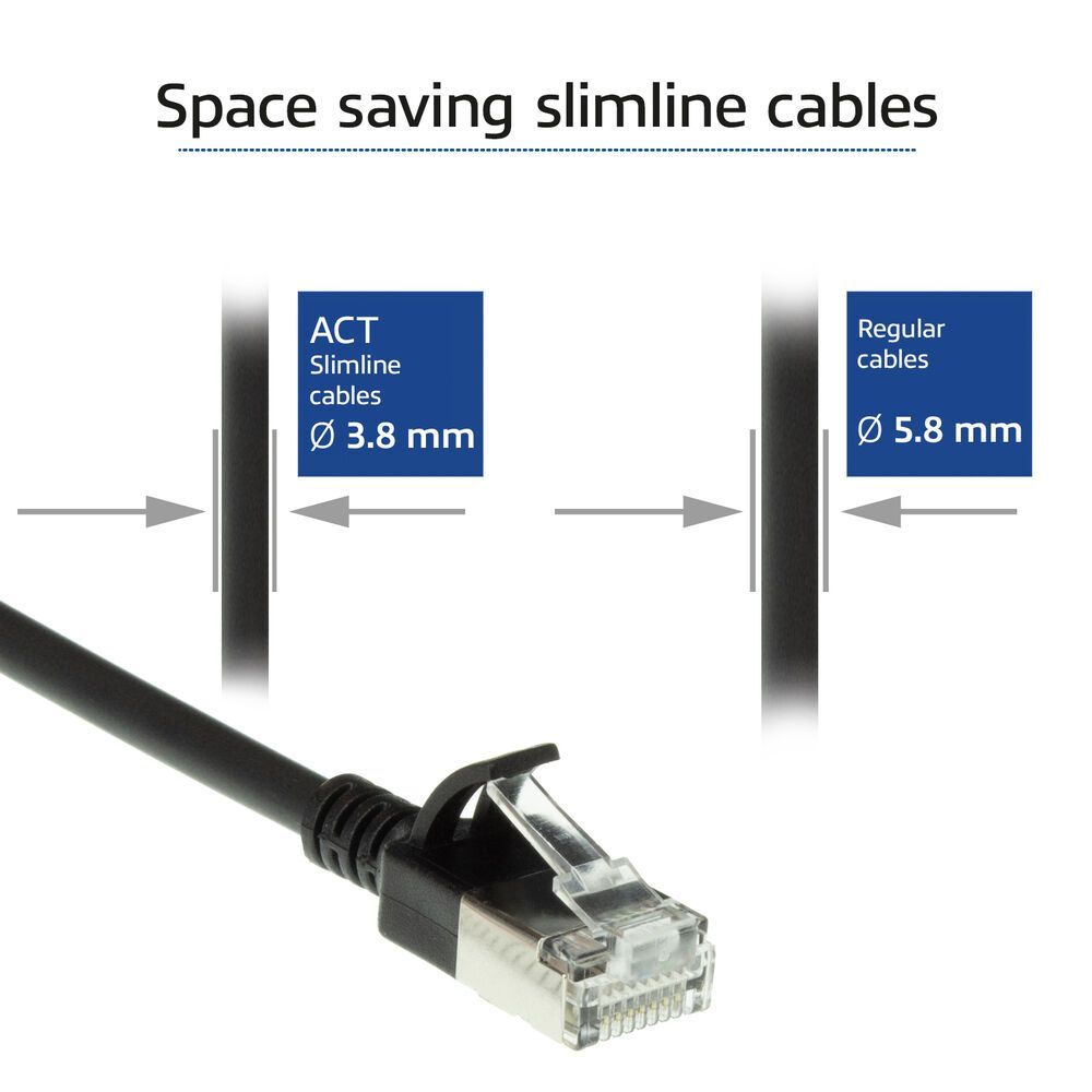 ACT CAT6A U-FTP Patch Cable 3m Black