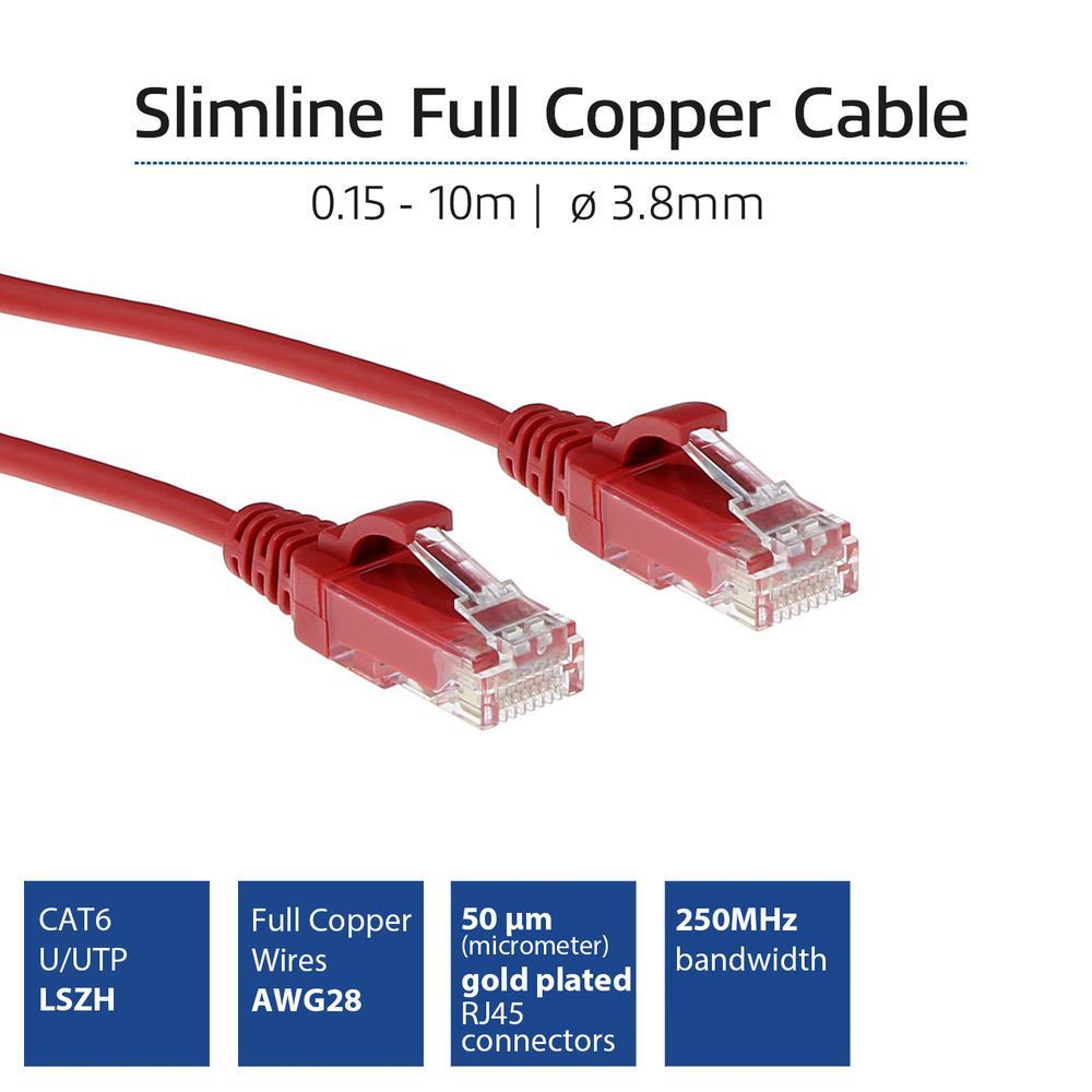 ACT CAT6 U-UTP Patch Cable 1,5m Red