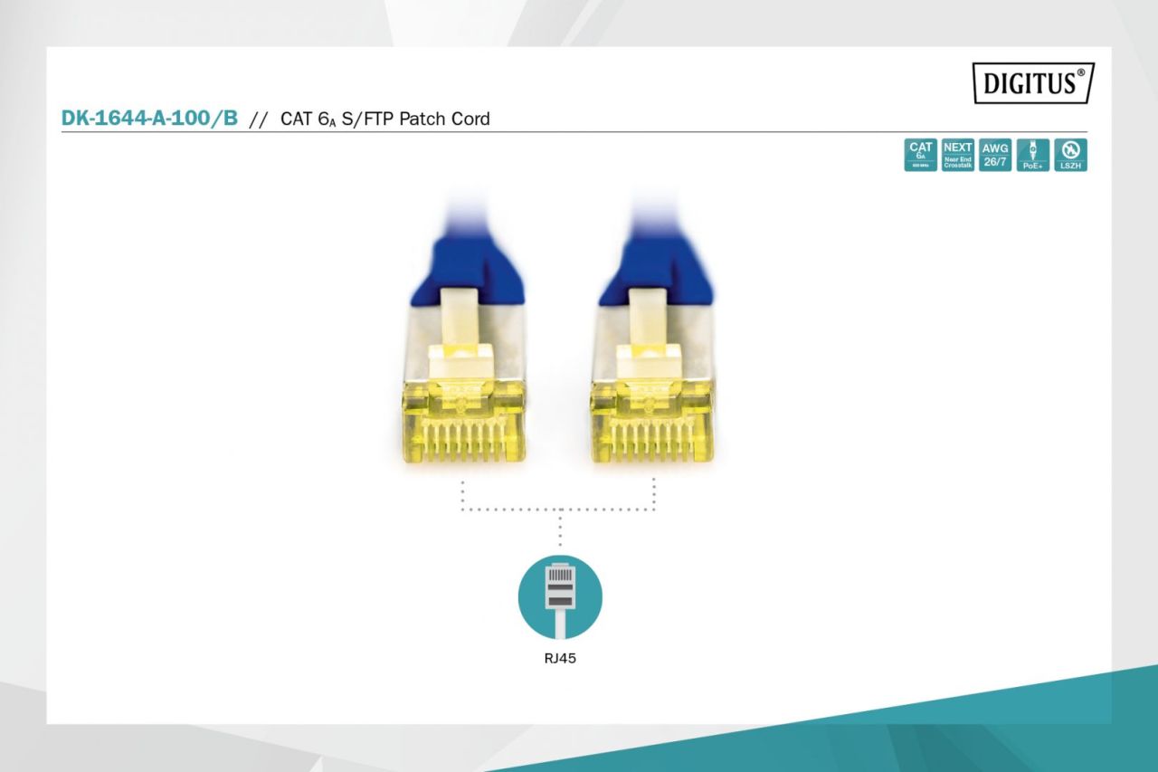 Digitus CAT6A S-FTP Patch Cable 10m Blue