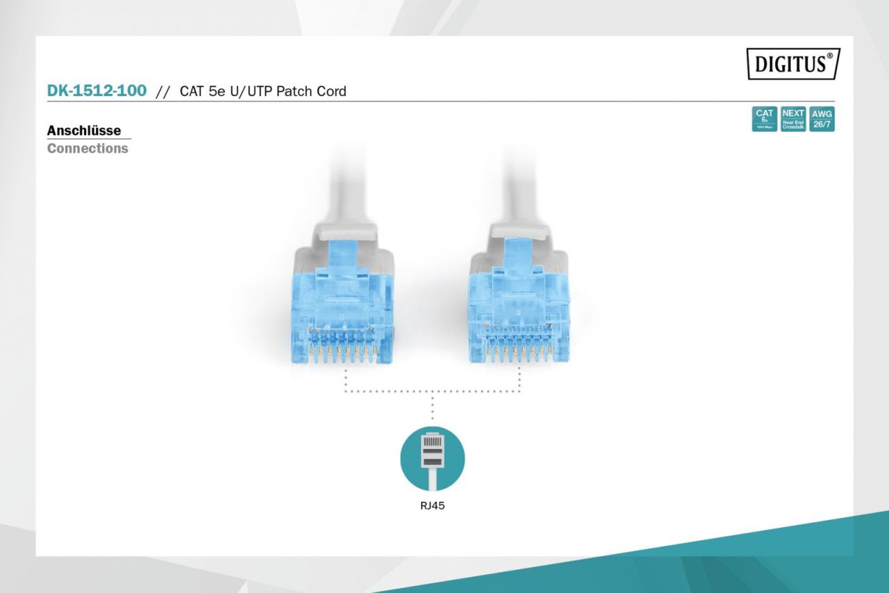 Digitus CAT5e U-UTP Patch Cable 10 Grey