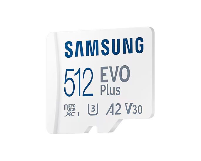 Samsung 512GB microSDXC EVO Plus Class10 U3 A2 V30 + adapterrel