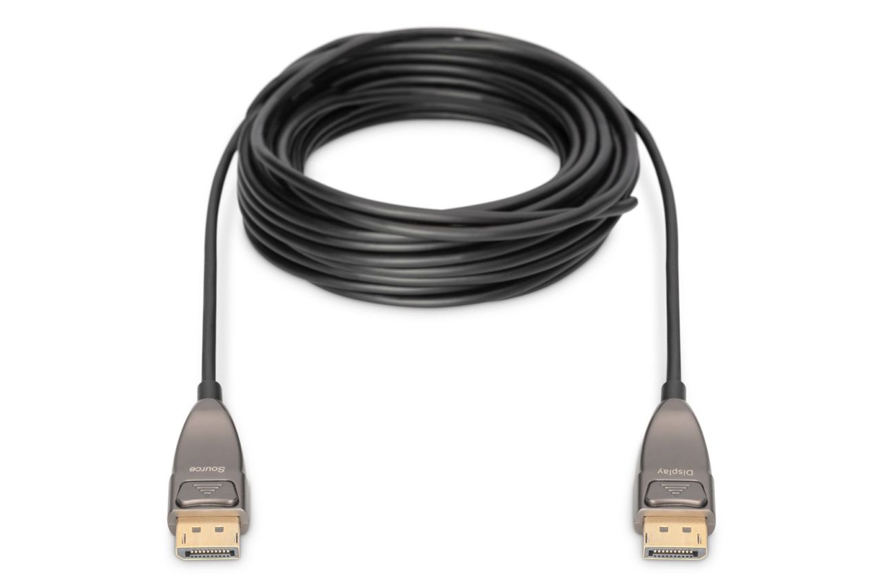 Digitus DisplayPort AOC Hybrid Fiber Optic Cable UHD 8K 15m Black