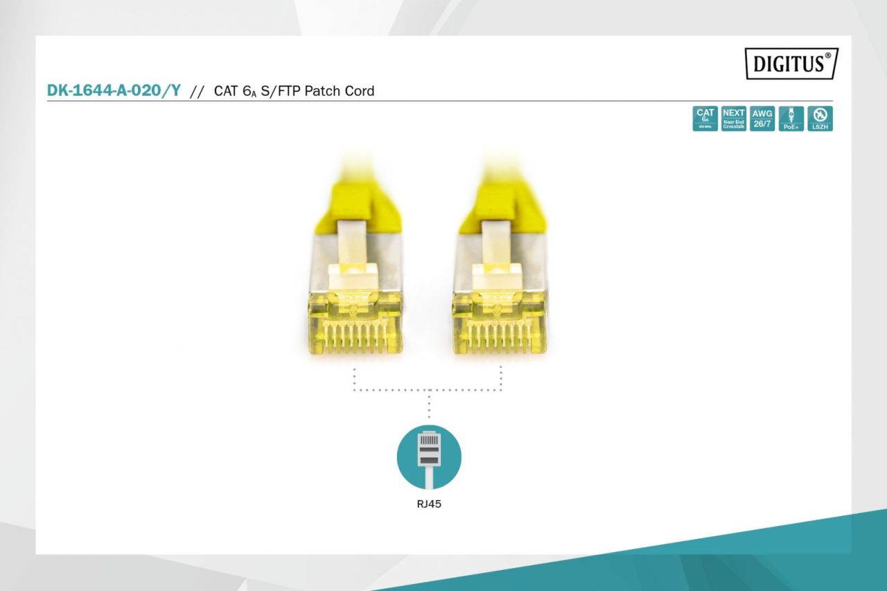 Digitus CAT6A S-FTP Patch Cable 2m Yellow