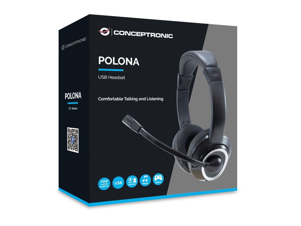 Conceptronic POLONA01B Headset Black