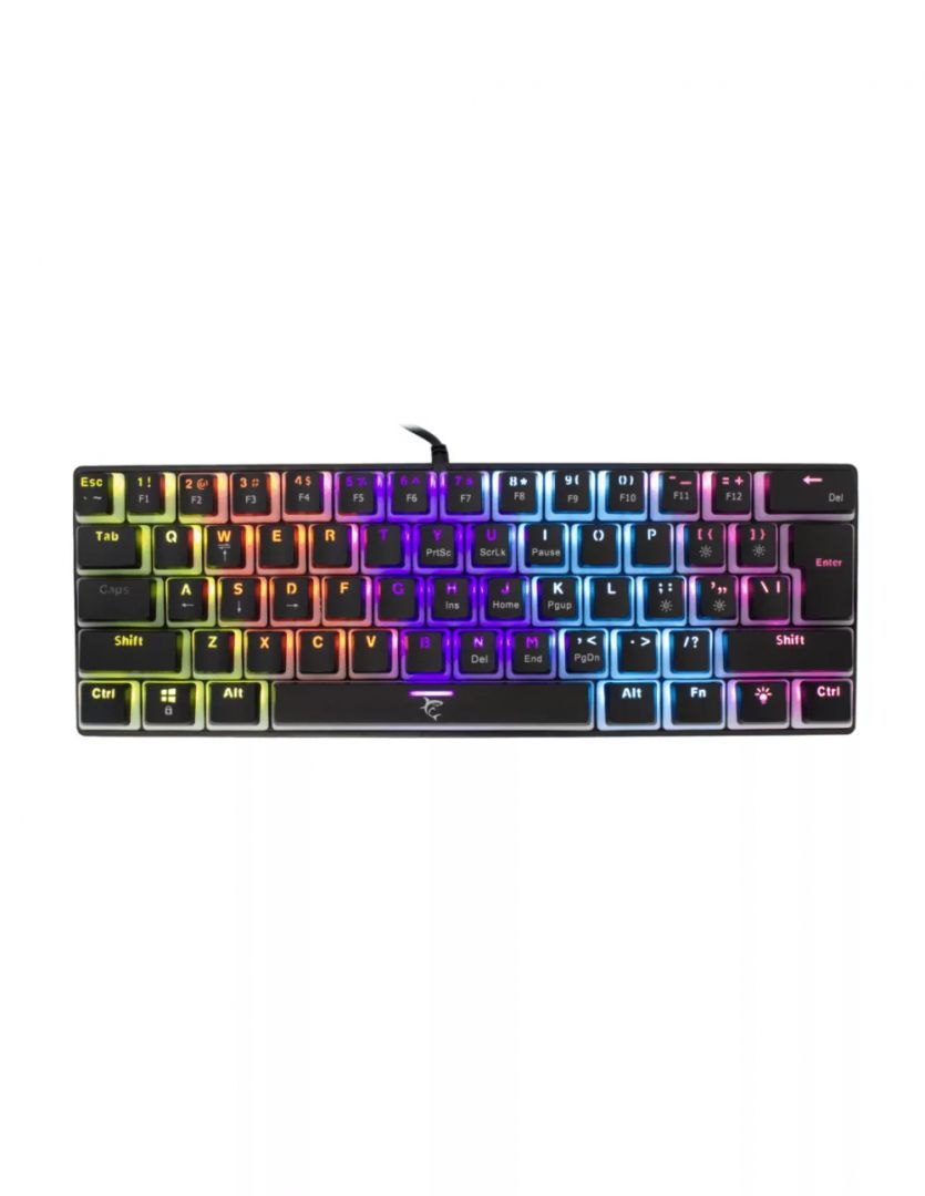 White Shark GK-2202B Ashiko Blue Switches Mechanical 60% Gaming Keyboard Black US