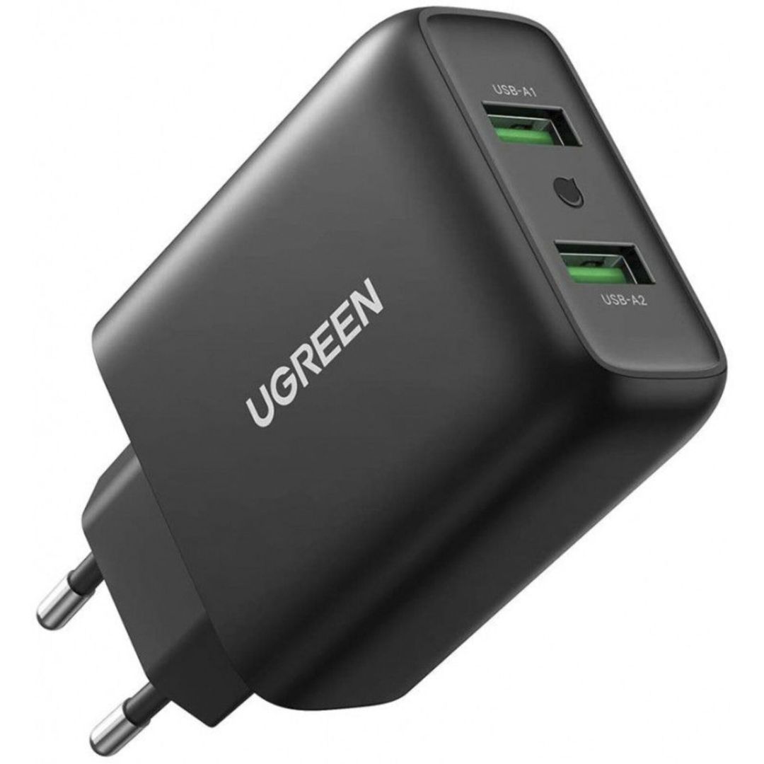 UGREEN Dual USB-A QC 3.0 36W Wall Charger Black