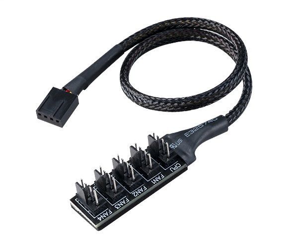 Akasa Flexa FP5 4pin Molex - 5x 4pin PWM 0,3m Black