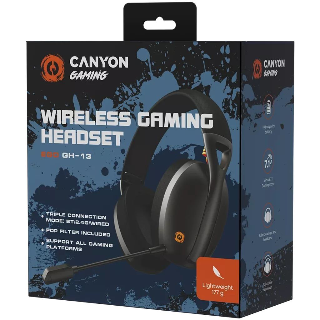 Canyon EGO GH-13 Wireless Bluetooth Gaming Headset Black