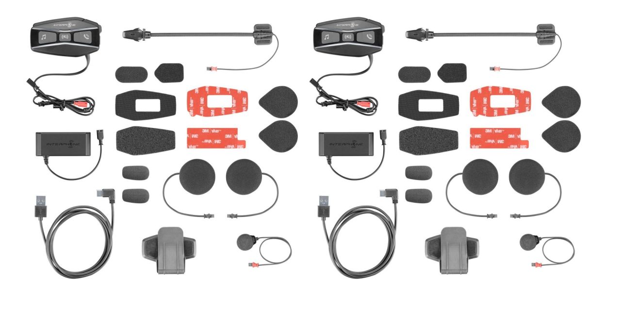 Interphone U-COM16 Bluetooth headset for closed and open helmets Twin Pack