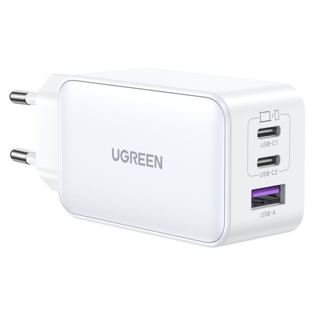 UGREEN Nexode USB-A+2*USB-C 65W GaN Tech Fast Charger White