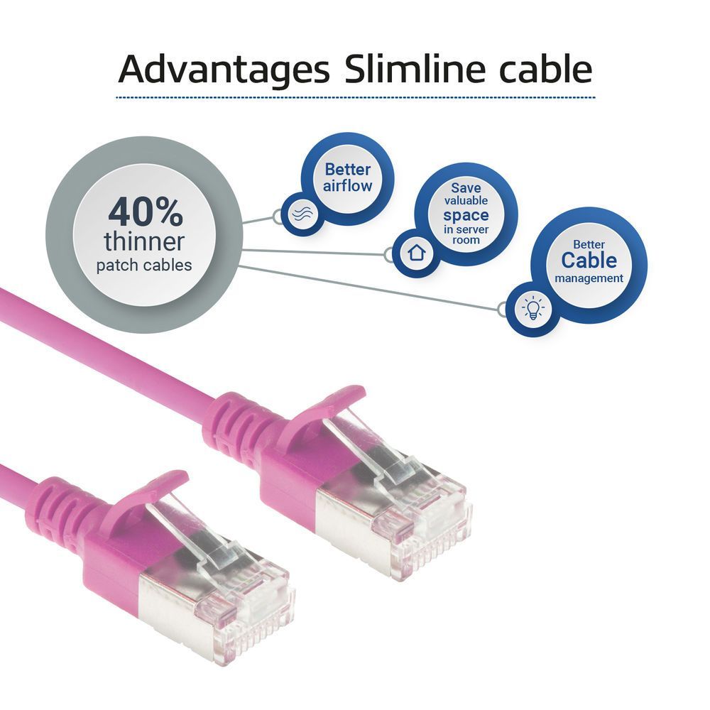 ACT CAT6A U-FTP Patch Cable 7m Pink