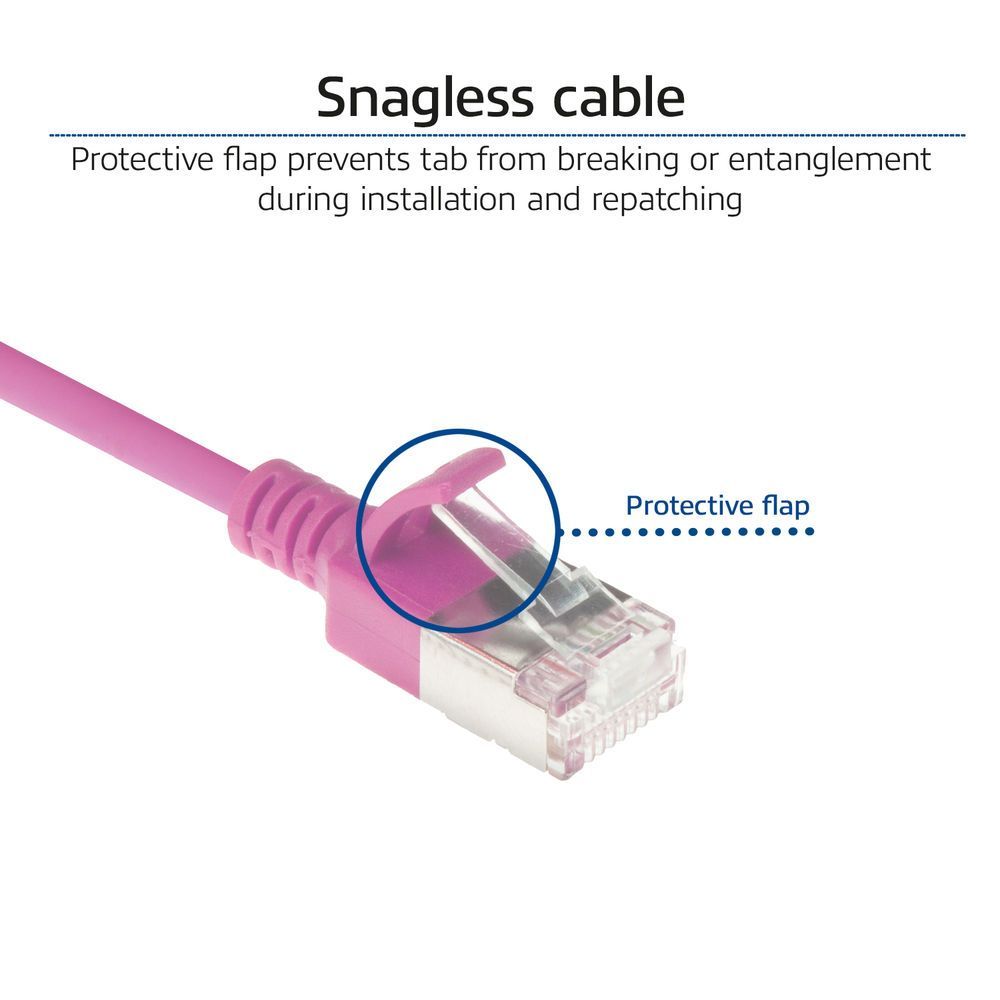 ACT CAT6A U-FTP Patch Cable 7m Pink