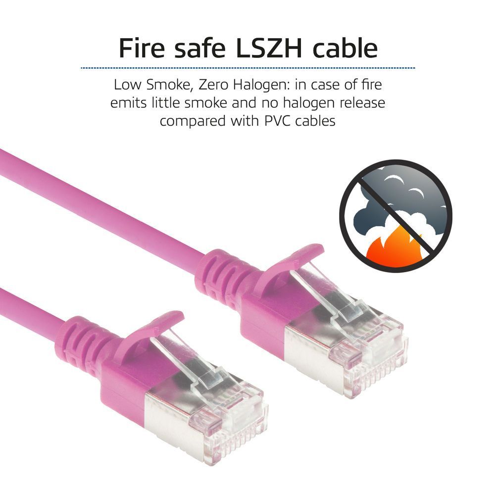 ACT CAT6A U-FTP Patch Cable 7m Pink