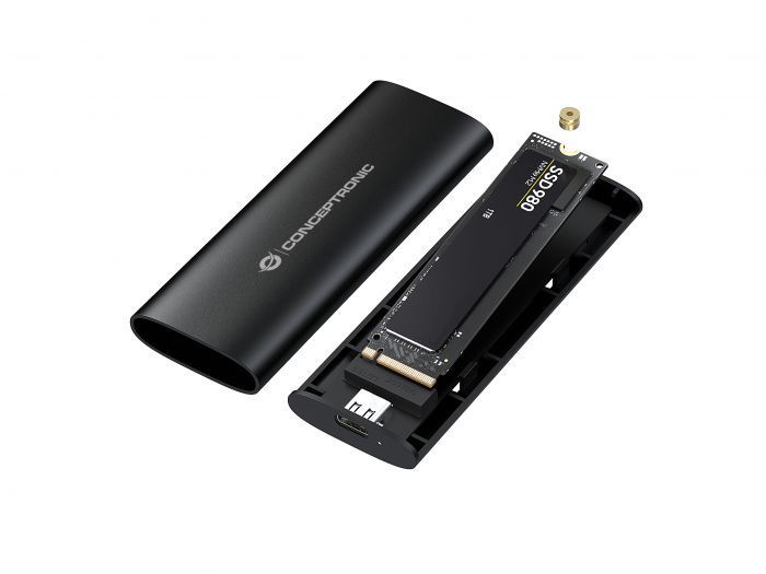 Conceptronic M.2 SATA/NVMe SSD Enclosure USB 3.2 Gen 2 Dual Protocol