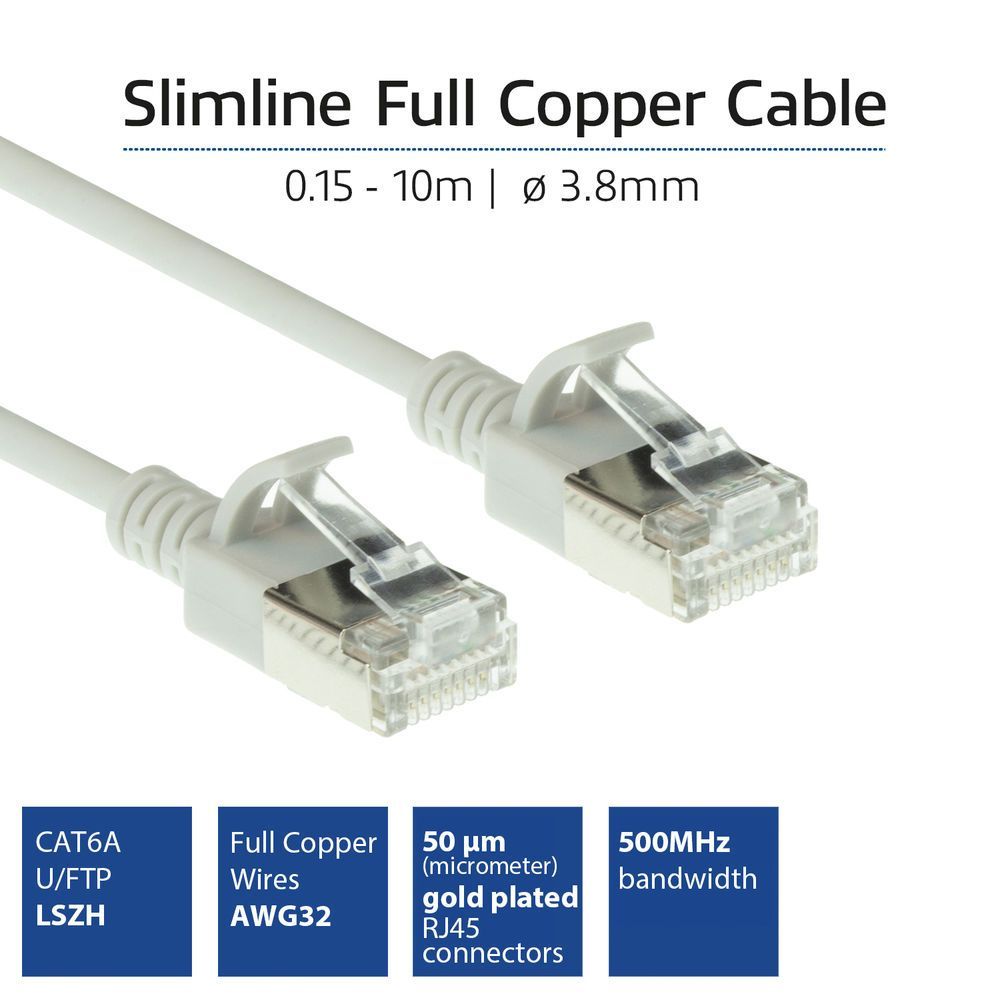 ACT CAT6A U-FTP Patch Cable 10m Grey