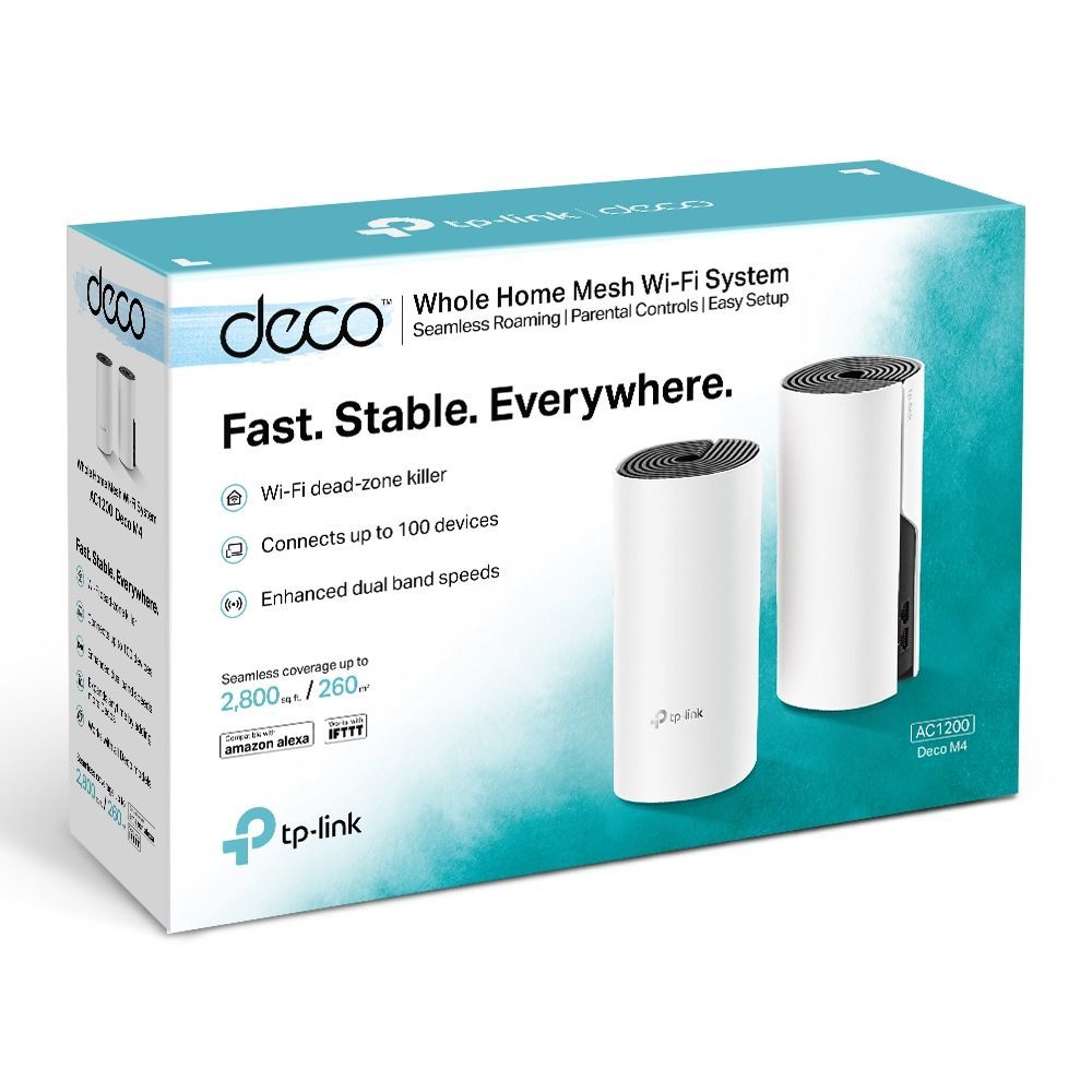 TP-Link Deco M4 AC1200 Whole Home Mesh Wi-Fi System (2 Pack)