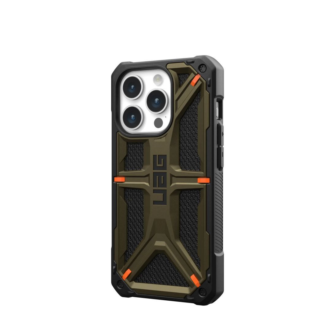 UAG Monarch case for iPhone 15 Pro Kevlar Elemental Green