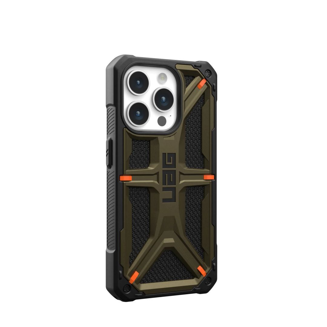 UAG Monarch case for iPhone 15 Pro Kevlar Elemental Green