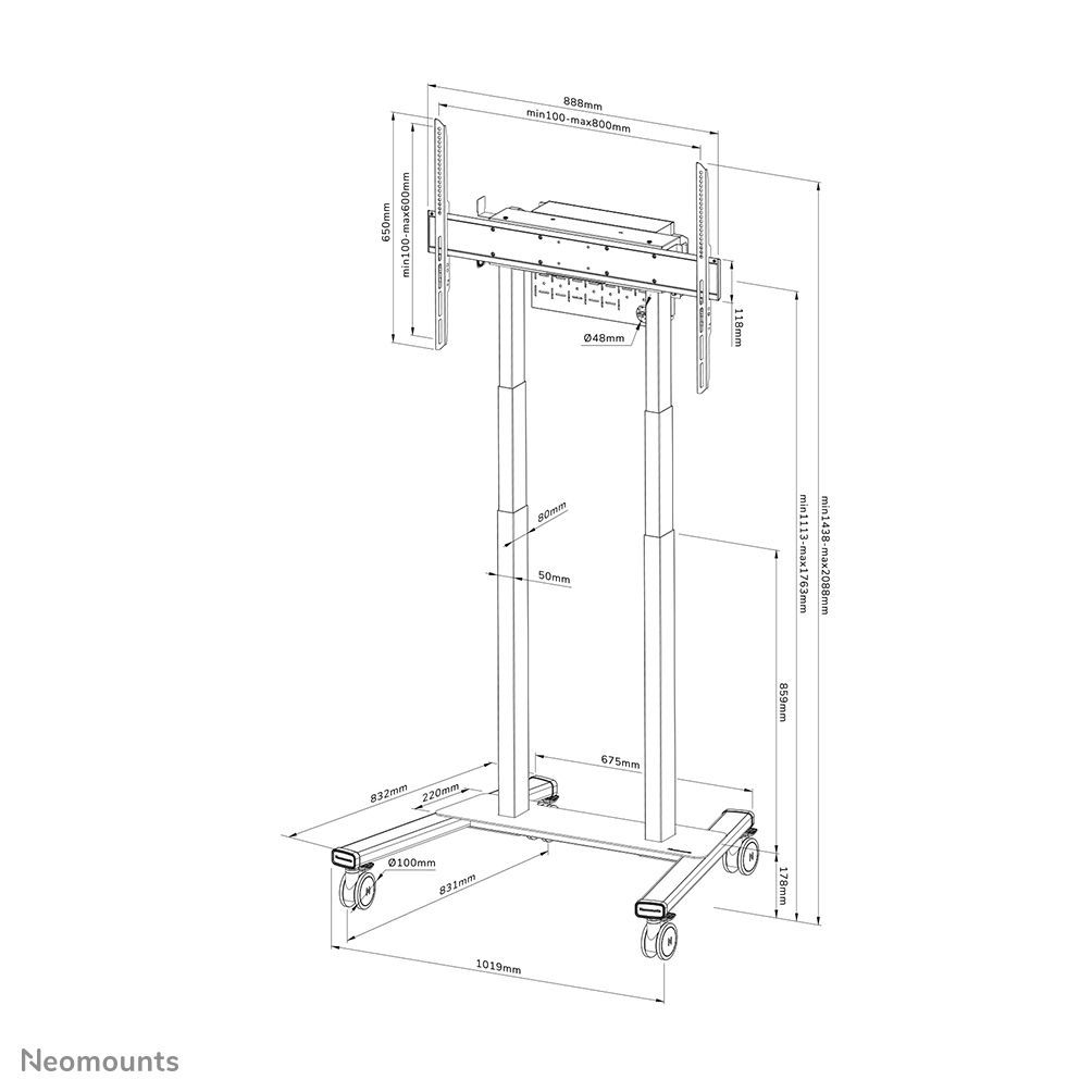 NewStar FL55-875WH1 Neomounts motorised floor stand