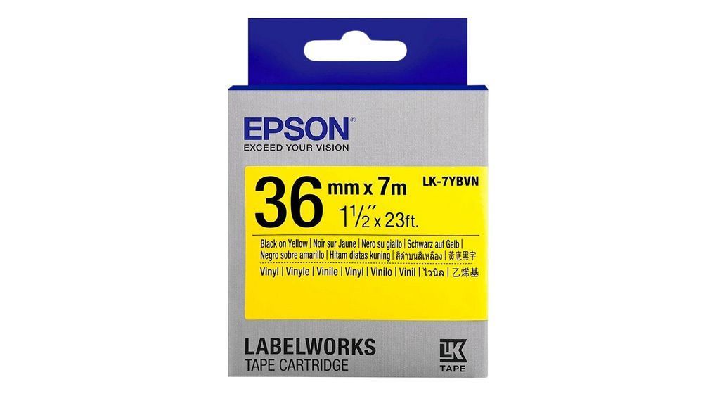 Epson LK-7YBVN Címkeszalag 36mm 7m Black/Yellow