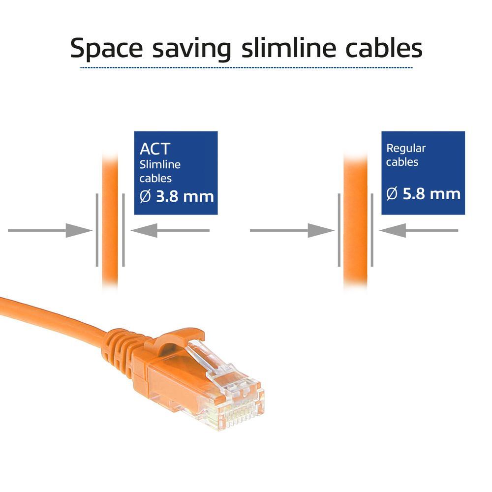 ACT CAT6 U-UTP Patch Cable 1m Orange