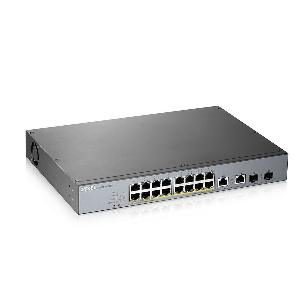 ZyXEL GS1350-18HP 16-port GbE Smart Managed PoE Switch with GbE Uplink