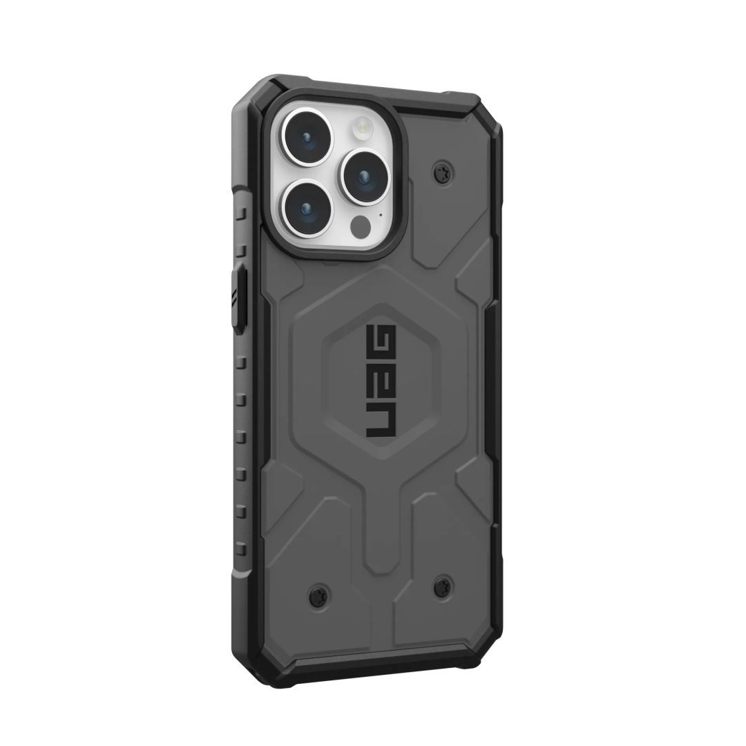 UAG Pathfinder case for MagSafe iPhone 15 Pro Max Silver