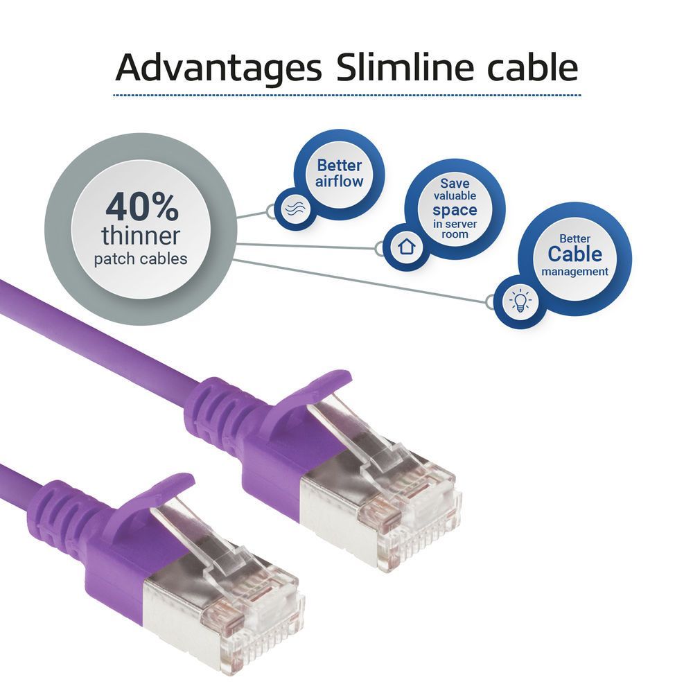 ACT CAT6A U-FTP Patch Cable 10m Purple