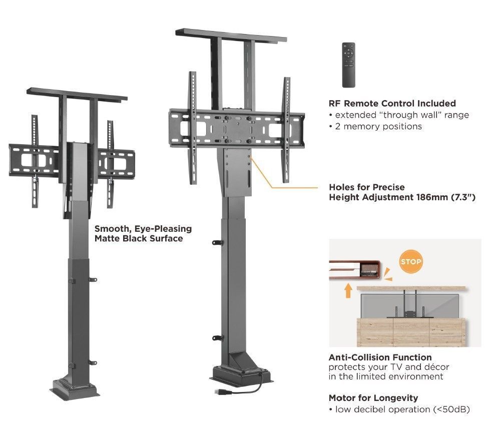 EQuip 650606 37"-65" Motorized Remote Control TV Stand