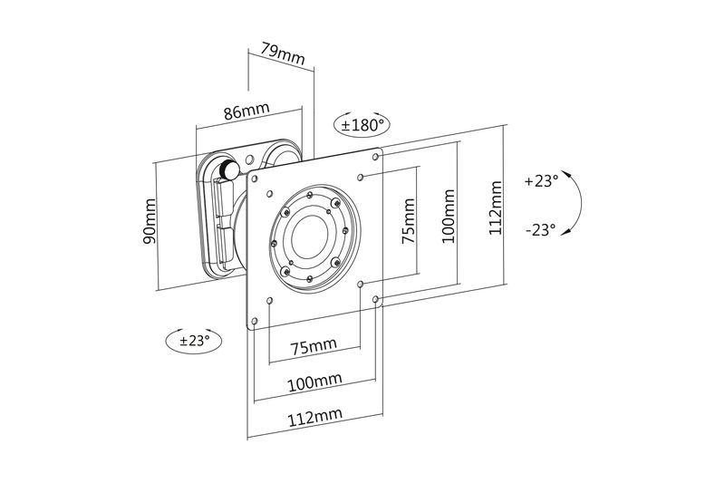 Digitus DA-90307 Universal Wall Mount With Swivel Function Black