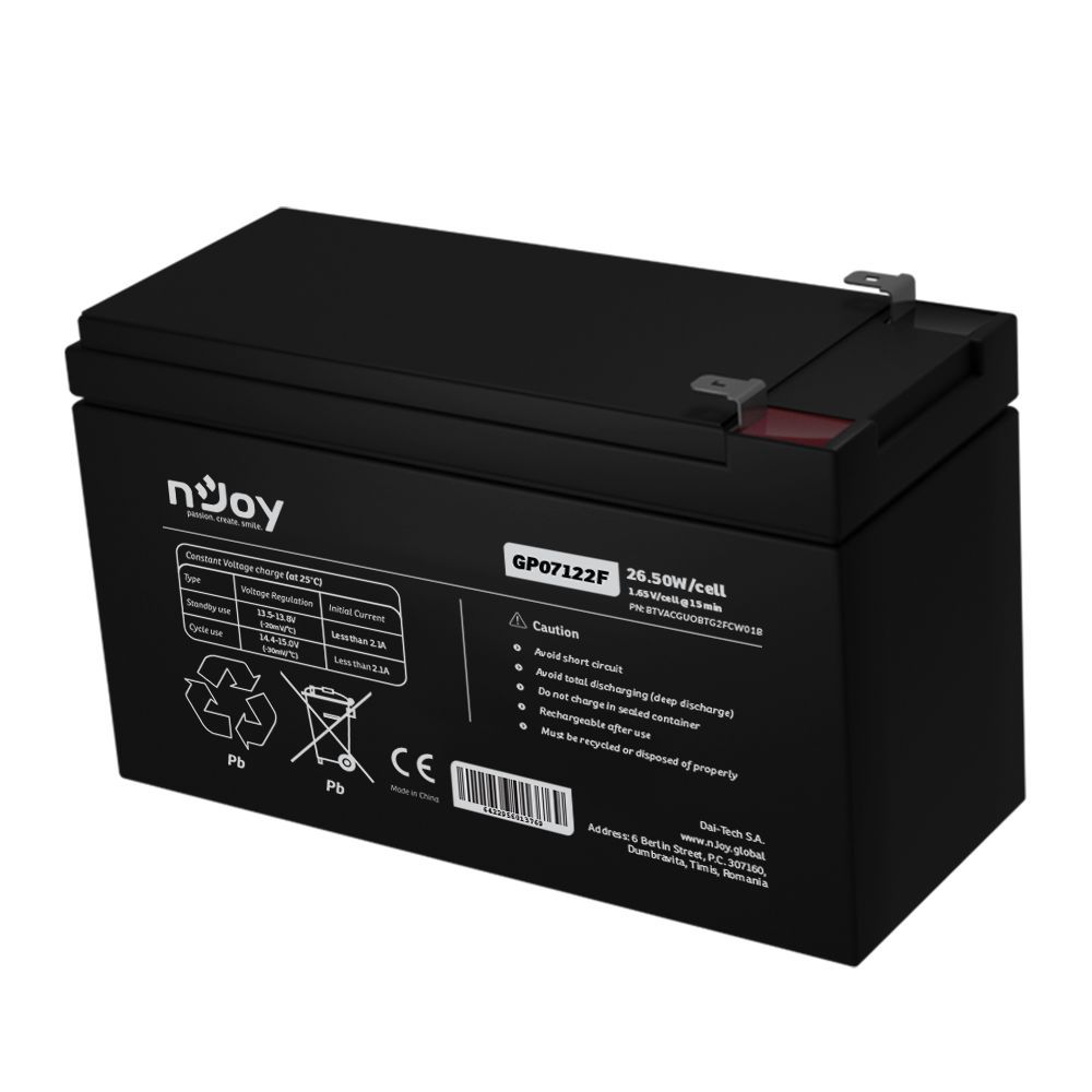 Njoy 12V/7Ah szünetmentes akkumulátor 1db/csomag
