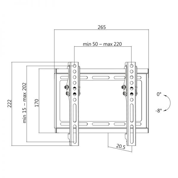 Logilink BP0035 23"-42" TV Wall Mount Tilt Black