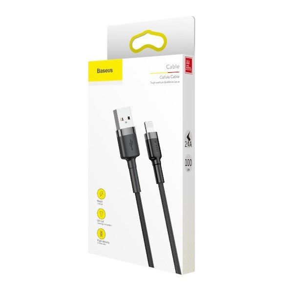 Baseus Cafule lightning Cable 2,4A 1m Black